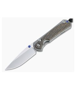 Chris Reeve Small Sebenza 31 Stonewashed S45VN Blue Lug Bog Oak Inlay Folder 010