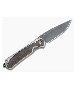 Chris Reeve Small Sebenza 31 Left Handed Boomerang Damascus Bog Oak Inlay Frame Lock Folder 001