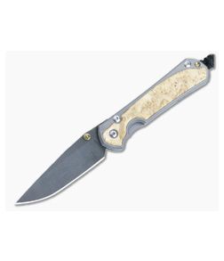 Chris Reeve Small Sebenza 31 Ladder Damascus Box Elder Inlaid Folder S31-1112-001