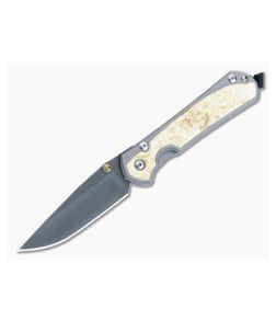 Chris Reeve Small Sebenza 31 Ladder Damascus Box Elder Inlaid Folder S31-1112-002