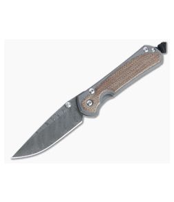 Chris Reeve Small Sebenza 31 Natural Canvas Micarta Inlay Boomerang Damascus Drop Point 001