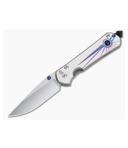 Chris Reeve Small Sebenza 31 Unique Graphic w/ Blue Sapphire Cabochon Drop Point