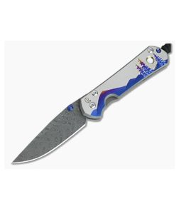 Chris Reeve Small Sebenza 31 Night Sky Unique Mother of Pearl Cabochon Boomerang Damascus Folder