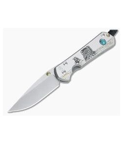 Chris Reeve Small Sebenza 31 CGG Lunar Landing w/ Chrysocolla Cabochon Drop Point S31-1504