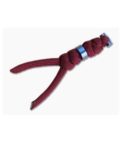 Chris Reeve Small Sebenza 31 Lanyard Burgundy with Blue Bead