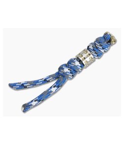 Chris Reeve Small Sebenza 31 Lanyard Bucky Blue with Gold Dot Bead