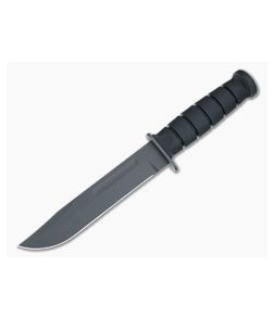 Spartan Blades KA-BAR Fixed Blade Black Kraton G Handles Black PVD MagnaCut Clip Point Black Leather Sheath 54BKBKLTBK