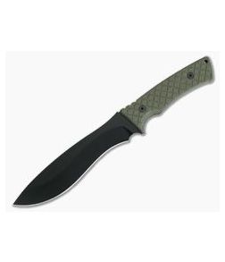 Spartan Blades Machai Black 1095 Green Micarta Silver Line Fixed Blade SBSL002BKGR