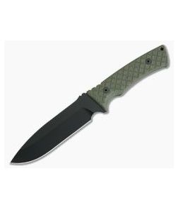 Spartan Blades Damysus Black 1095 Green Micarta Silver Line Fixed Blade SBSL003BKGR