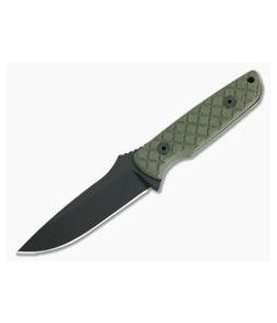 Spartan Blades Alala Black 1095 Green Micarta Silver Line Fixed Blade SBSL004BKGR