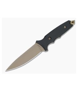 Spartan Harsey TT Tactical Trout FDE S45VN Black Linen Micarta Fixed Blade 43DEBKKYTN