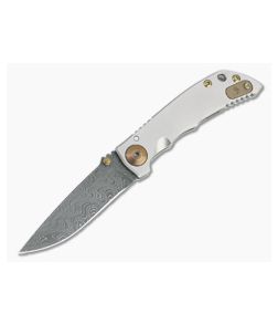 Spartan Blades Harsey Folder 3.25 Nichols Damascus Bronze Hardware Titanium Folder 07