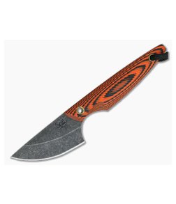Smith & Sons Shrew Darkened 1095 Orange & Black G10 EDC Neck Knife