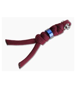 Chris Reeve Small Inkosi Lanyard Burgundy with Blue Bead