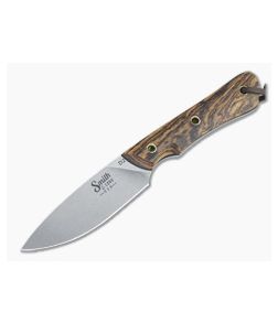 Smith & Sons Brave Stonewashed D2 Bocote Wood Everyday Carry Fixed Blade
