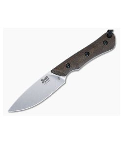 Smith & Sons Brave Fixed Blade Burlap Micarta Handle Stonewashed D2 Drop Point SM12101