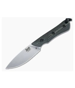 Smith & Sons Brave Fixed Blade OD Green/Black Micarta Handle Stonewashed D2 Drop Point SM12124