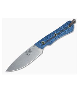 Smith & Sons Brave Stonewashed D2 Textured Blue/Black G10 Everyday Carry Fixed Blade