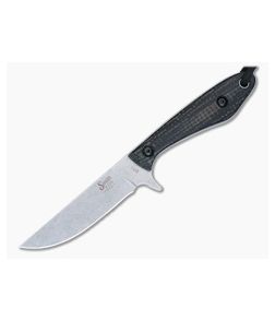 Smith & Sons Spur EDC Fixed Blade Burlap Micarta Handles Stonewashed AEB-L Blade SM14AE3102B