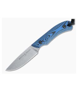 Smith & Sons Axiom V2 Stonewashed AEB-L Blue/Black G10 EDC Fixed Blade