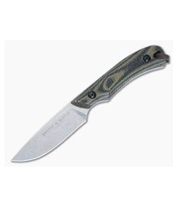 Smith & Sons Axiom V2 Fixed Blade Camo Canvas Micarta Handle Stonewashed AEB-L Drop Point Blade SM18524