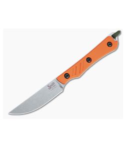 Smith & Sons Shoal Stonewashed AEB-L Orange G10 Fixed Blade