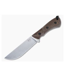 Smith & Sons Delta Fixed Blade Natural Micarta Handle Stonewashed CPM-3V Drop Point Blade SM20128