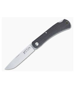 Smith & Sons Mudbug Back Lock Tobacco Brown Burlap Micarta Stonewashed D2 Drop Point SMLB2-105B