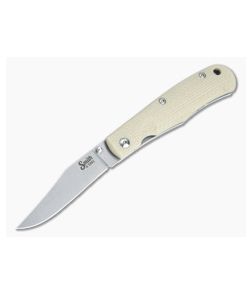 Smith & Sons Cypress Trapper D2 White Burlap Micarta Liner Lock Folder