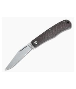 Smith & Sons Legacy Trapper D2 Brown Burlap Micarta Slip Joint
