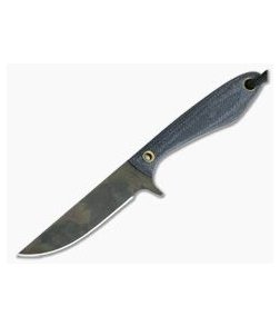 Smith & Sons Spur Original Patina 1095 Shadetree Denim Canvas Micarta EDC Fixed Blade 01