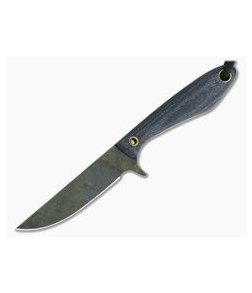 Smith & Sons Spur Original Patina 1095 Shadetree Denim Canvas Micarta EDC Fixed Blade 02