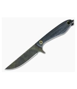 Smith & Sons Spur Original Patina 1095 Shadetree Denim Canvas Micarta EDC Fixed Blade 03