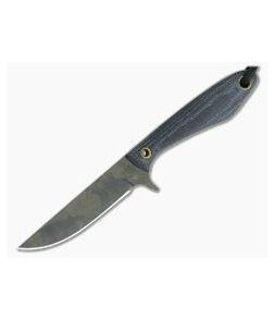 Smith & Sons Spur Original Patina 1095 Shadetree Denim Canvas Micarta EDC Fixed Blade 04