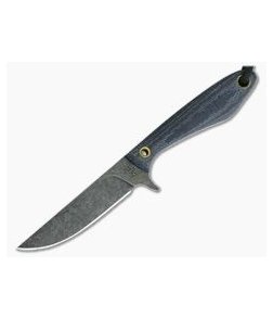 Smith & Sons Spur Darkened 1095 Shadetree Denim Canvas Micarta EDC Fixed Blade