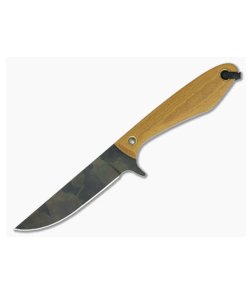 Smith & Sons Spur Original Patina 1095 Natural Canvas Micarta EDC Fixed Blade #2