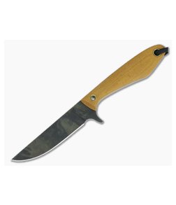 Smith & Sons Spur Original Patina 1095 Natural Canvas Micarta EDC Fixed Blade #1