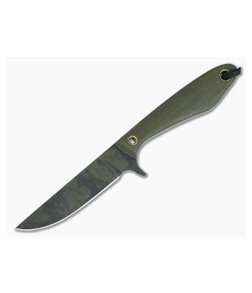 Smith & Sons Spur Original Patina 1095 OD Green Canvas Micarta EDC Fixed Blade