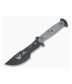 TOPS SXS Skullcrusher's Xtreme Sidekick Fixed Blade Black Micarta Coated 1095 SXS-01