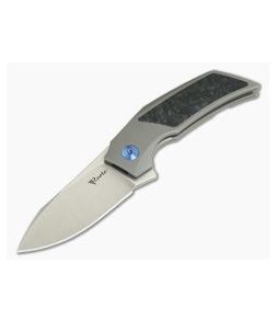 Reate Knives T2500 Mini Tashi Bharucha M390 Marbled Carbon Fiber Frame Lock Flipper