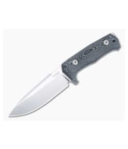 LionSteel T5 Fixed Blade Black Monolithic Micarta Satin Niolox Drop Point 