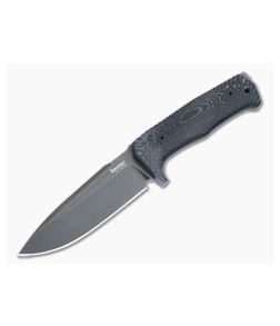 LionSteel T5 Fixed Blade Black Monolithic Micarta Black PVD Niolox Drop Point 