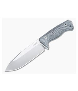 LionSteel T6 Fixed Blade Monolithic Black Micarta Handle Satin CPM-3V Drop Point