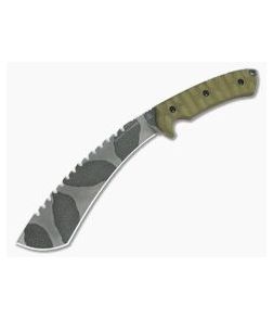 TOPS Knives Camo Tundra Trekker Rocky Mountain Tread Green Canvas Micarta Fixed Blade