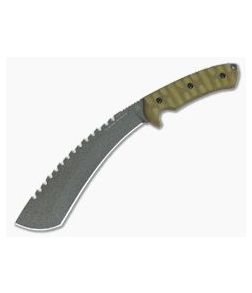 TOPS Knives Tundra Trekker Rocky Mountain Tread Green Canvas Micarta Tactical Stone Fixed Blade