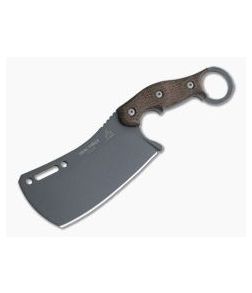 TOPS Knives Tidal Force Brown Burlap Micarta Karambit Cleaver Fixed Blade TFOR-01