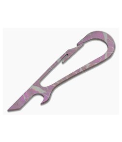 SK Knives Large DeCAPitator Pink/Grey Anodized Titanium Bottle Opener