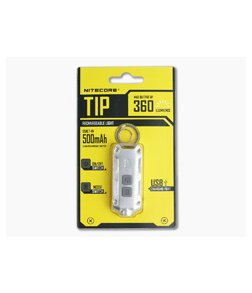 NiteCore TIP Silver 360 Lumen Micro-USB Rechargeable Keychain Flashlight