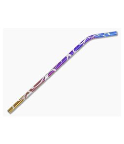 Steven Kelly Titanium Drinking Straw Bent Rainbow Swirl