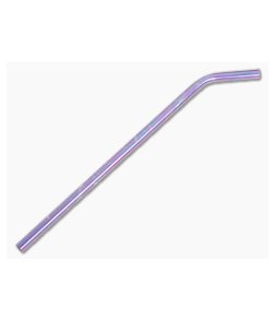 Steven Kelly Titanium Drinking Straw Long Bent Purple Splatter